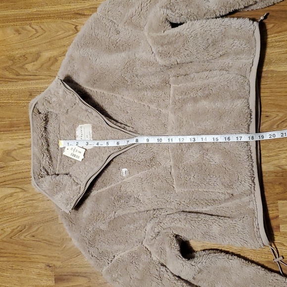 Aeropostale NWT Sherpa Fleece Half-Zip Pullover Jacket Sweatshirt Tan Size XS - Picture 12 of 14